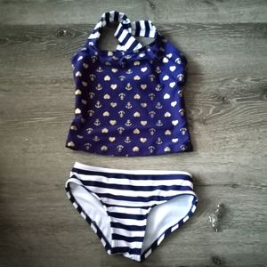 Cat & Jack Kidsblue heart two peice swimsuit